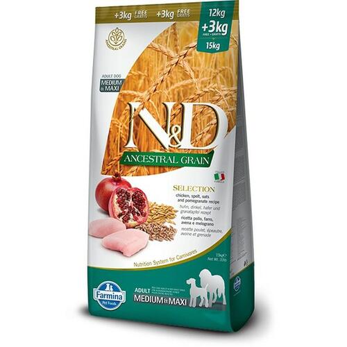 Foder Farmina N&D Ancestral Grain Canine Voksen Kylling 15 kg