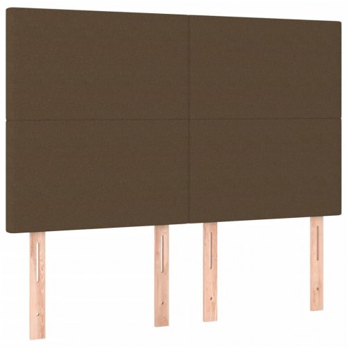 Kontinentalseng med madras 140x200 cm - stof, mørkebrun
