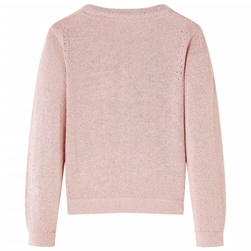 Strikket cardigan til børn str. 116 strik lyserød