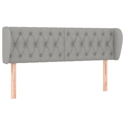 Sengegavl med kanter 147 x 23 x 78/88 cm - lysegrå