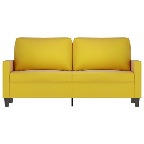 2-personers sofa i fløjl - 140 cm sædebredde, gul