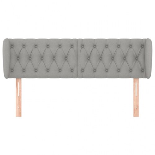 Sengegavl med kanter 147 x 23 x 78/88 cm - lysegrå