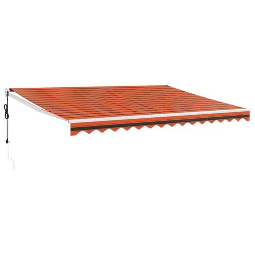 Foldemarkise 4,5x3 m automatisk betjening orange og brun