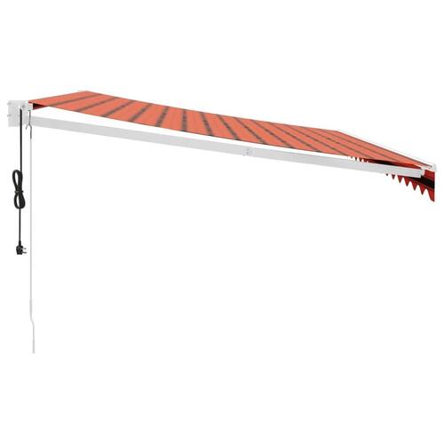 Foldemarkise 4,5x3 m automatisk betjening orange og brun