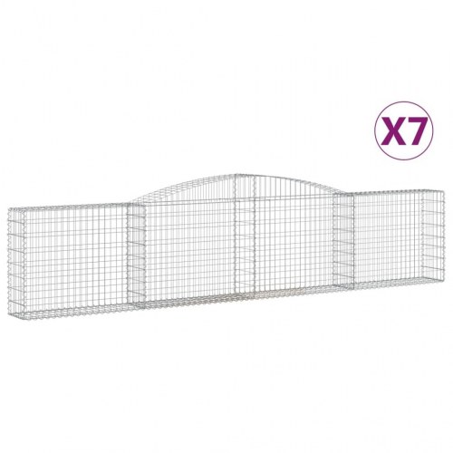 Buede gabionkurve - 7 stk. 400×30×80/100 cm i galvaniseret jern