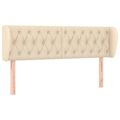 Sengegavl med kanter 147 x 23 x 78/88 cm - cremefarvet