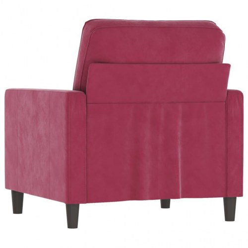 Lænestol i velour 60 cm - vinrød