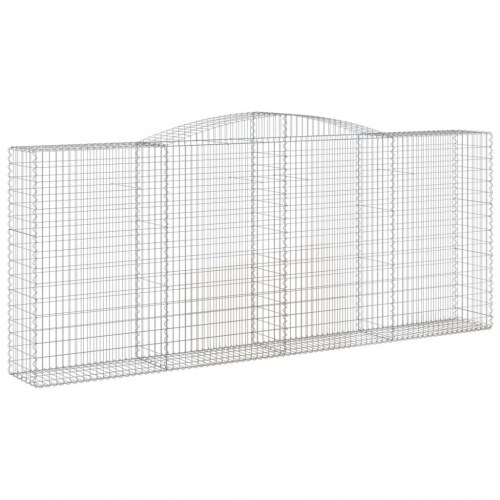 Buede gabionkurve 2 stk. - 400×50×160/180 cm i galvaniseret jern