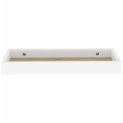 Væghylder med kanter 2 stk. 40x15x4 cm MDF egetræ og hvid