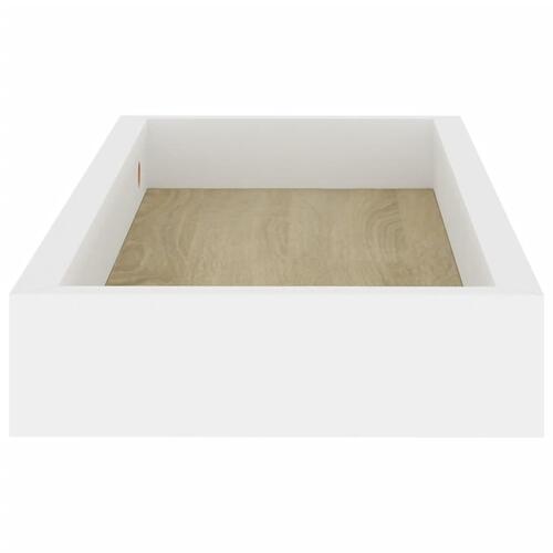Væghylder med kanter 2 stk. 40x15x4 cm MDF egetræ og hvid