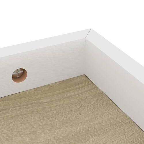 Væghylder med kanter 4 stk. 40x15x4 cm MDF egetræ og hvid