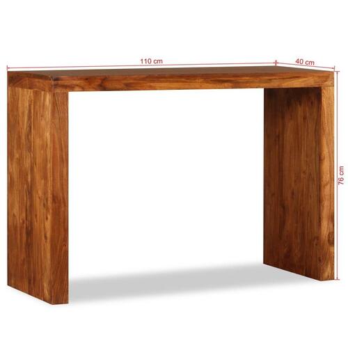 Konsolbord 110x40x76 cm massivt træ honningfarvet finish