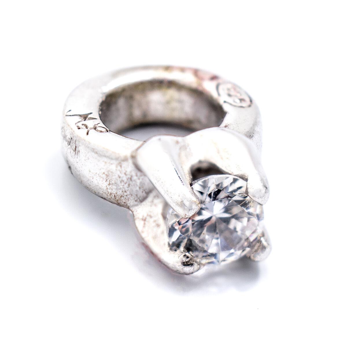 Charm i sterling sølv, sølvfarvet - 1 cm