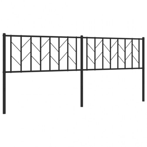 Sengegavl i metal 200 cm - sort, udskiftningsgavl