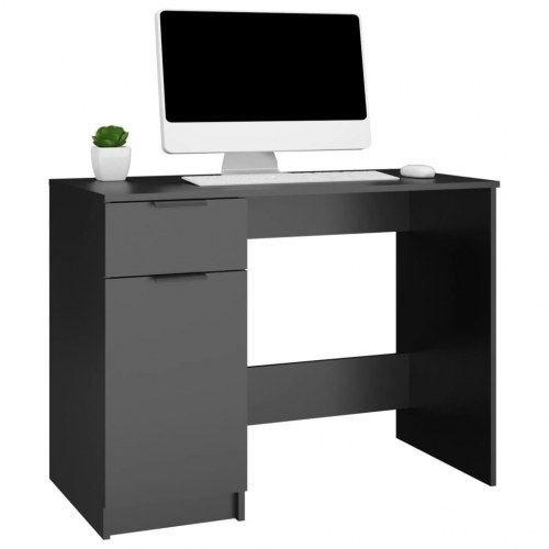Skrivebord 100x50x75 cm konstrueret træ sort