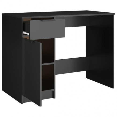 Skrivebord 100x50x75 cm konstrueret træ sort