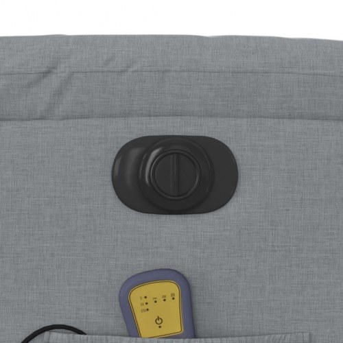 Massagestol med elektrisk lænefunktion i stof - lysegrå
