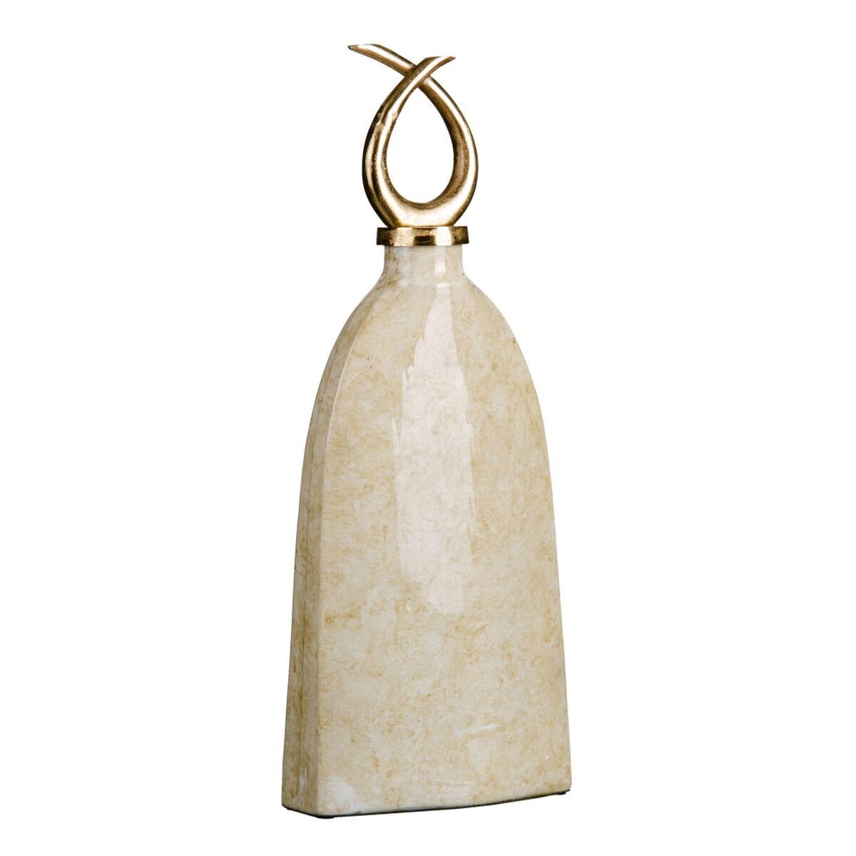 Vase Krystal Gylden Metal Hvid
