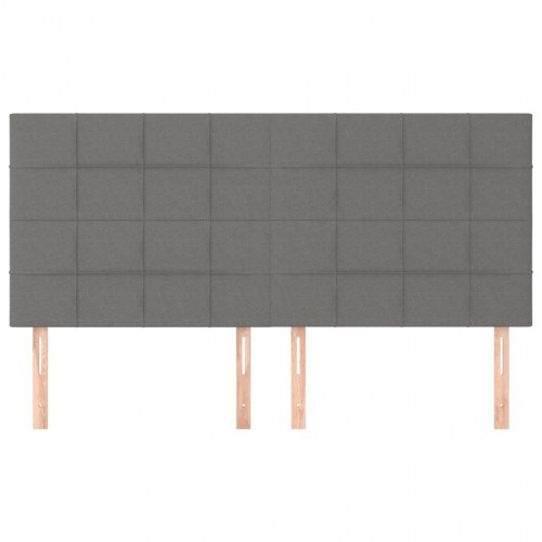 Sengegavl i mørkegrå stof 180 x 5 x 118/128 cm