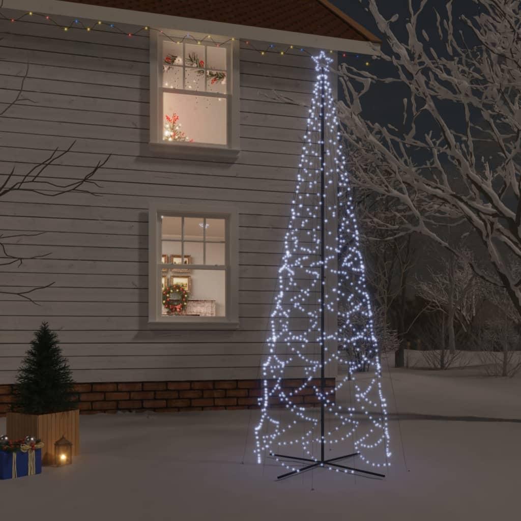 Billede af Kegleformet juletræ 160x500 cm 1400 LED'er koldt hvidt lys