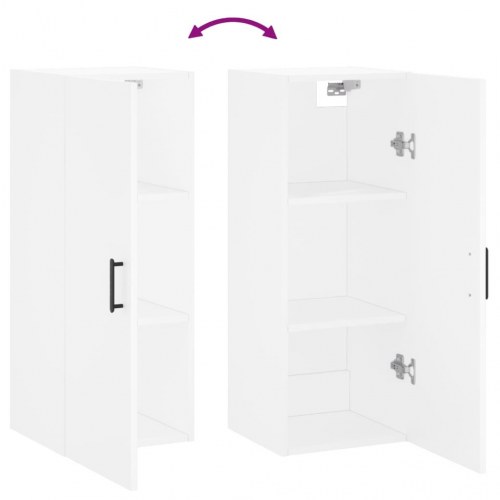 Vægskab 34,5×34×90 cm - hvid, væghængt opbevaring