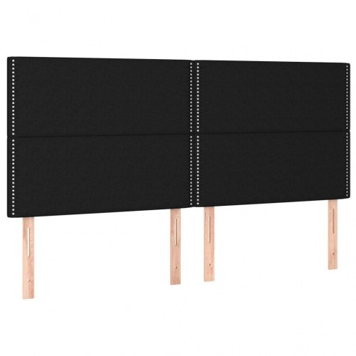 Kontinentalseng med madras 180×200 cm - stof, sort
