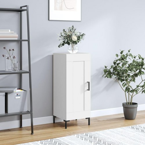Skænk 34,5×34×90 cm i hvid - konstrueret træ, metalben