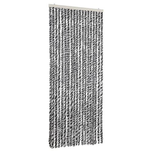 Flueforhæng 56x200 cm chenille sort og hvid