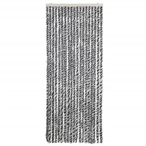 Flueforhæng 56x200 cm chenille sort og hvid
