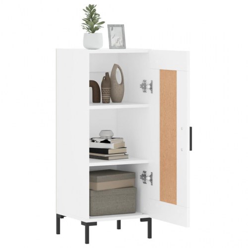 Skænk 34,5×34×90 cm i hvid - konstrueret træ, metalben