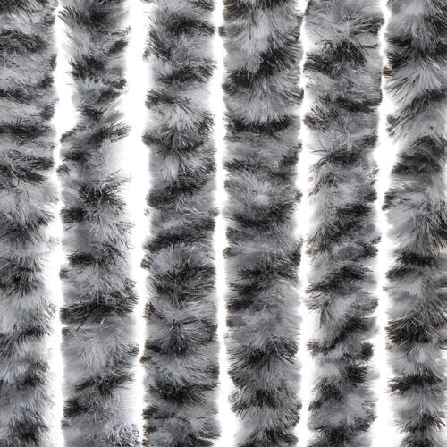 Flueforhæng 56x200 cm chenille sort og hvid