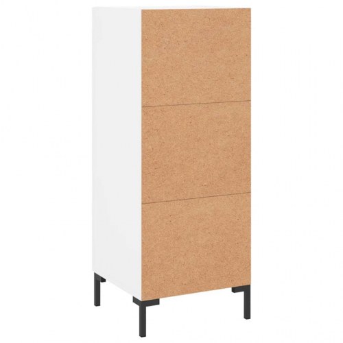 Skænk 34,5×34×90 cm i hvid - konstrueret træ, metalben