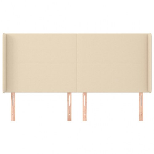 Sengegavl med kanter 183 x 16 x 118/128 cm - cremefarvet