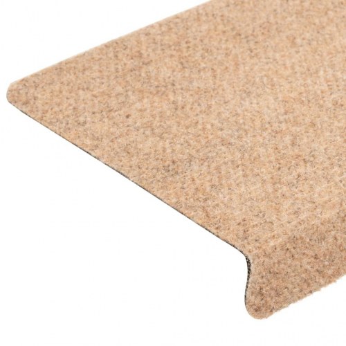 Trappemåtter selvklæbende - 5 stk., 65×21×4 cm, lysebrun, rektangulær kant