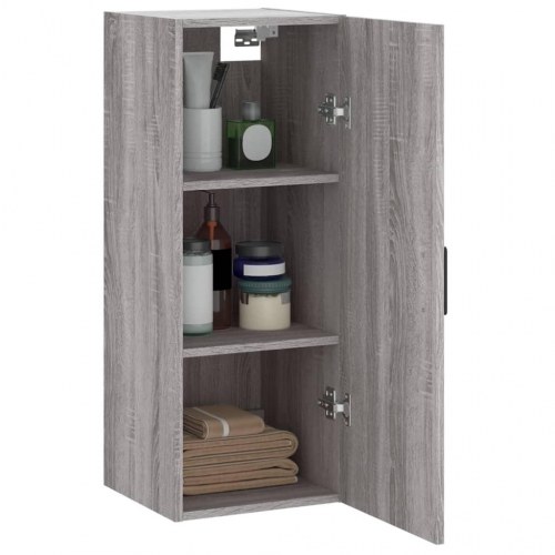 Vægskab 34,5 × 34 × 90 cm - grå sonoma-eg, væghængt opbevaringsskab