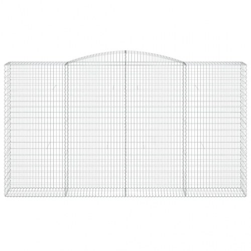 Buede gabionkurve - 5 stk. 400×50×220/240 cm i galvaniseret jern