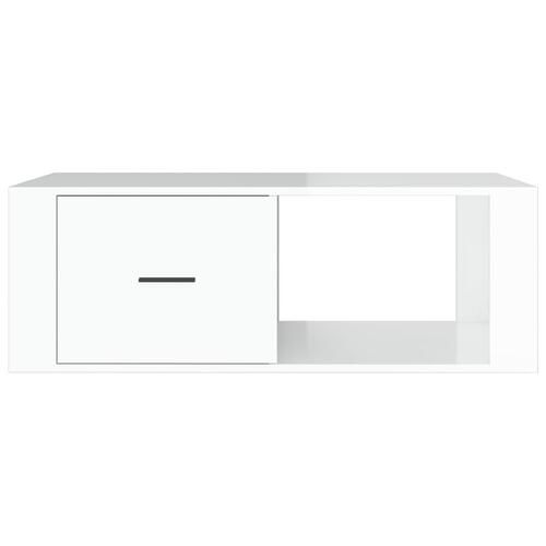 Sofabord 100x50,5x35 cm konstrueret træ hvid højglans
