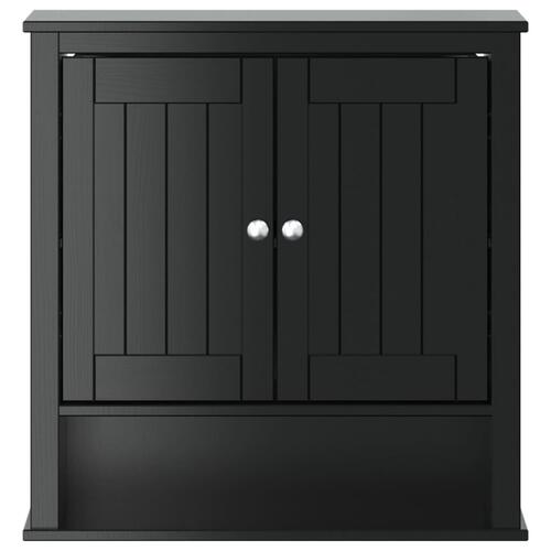 Vægskab til badeværelse BERG 69,5x27x71,5 cm massivt træ sort