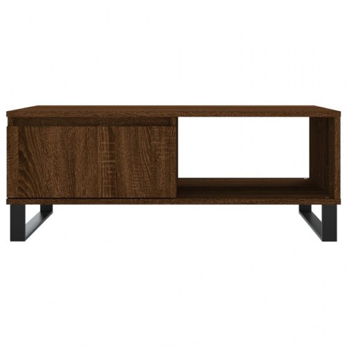 Sofabord 90x60x35 cm konstrueret træ brun egetræsfarve