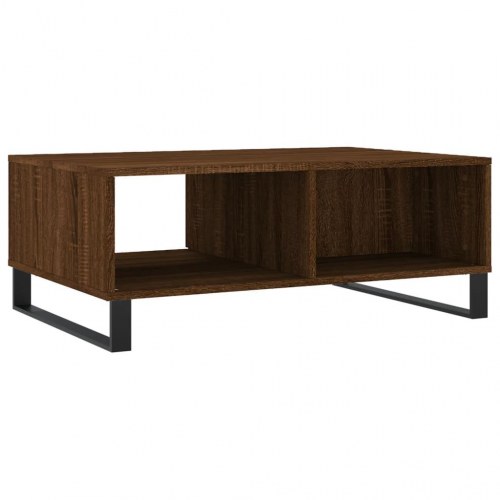 Sofabord 90x60x35 cm konstrueret træ brun egetræsfarve
