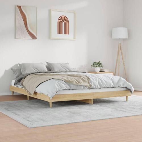 Sengestel 160x200 cm konstrueret træ sonoma-eg