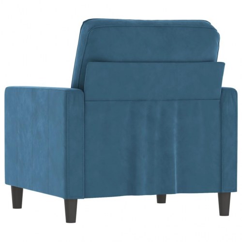 Lænestol i velour - 60 cm sæde, blå