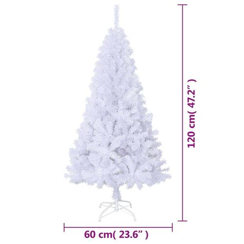 Kunstigt juletræ med tykke grene 120 cm PVC hvid