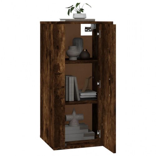 Væghængt tv-skab 40 × 34,5 × 80 cm - røget egetræ