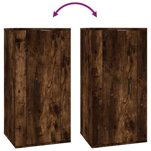 Væghængt tv-skab 40 × 34,5 × 80 cm - røget egetræ