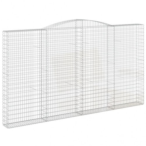 Buede gabionkurve - 3 stk. 400×30×220/240 cm i galvaniseret jern