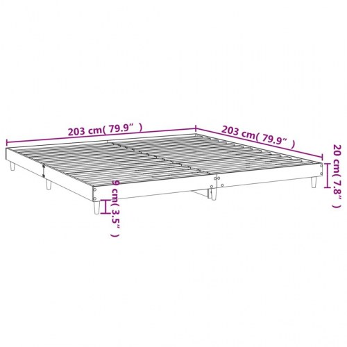 Sengestel 200x200 cm i hvidt konstrueret træ