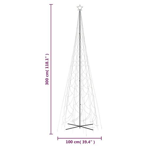 Kegleformet juletræ 230x800 cm 3000 LED'er farverigt lys