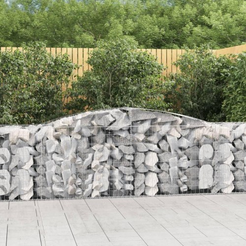 Buede gabionkurve - 4 stk. 400×50×80/100 cm i galvaniseret jern