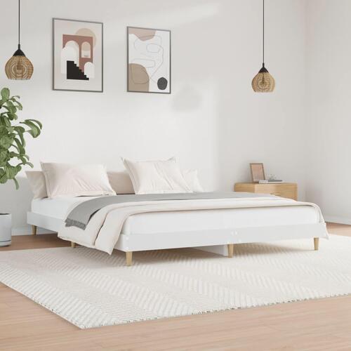 Sengestel 140x200 cm konstrueret træ hvid